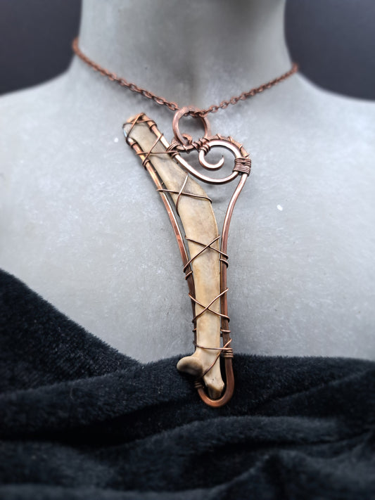 Fasanenknochen in Kupfer "Knochenseele"