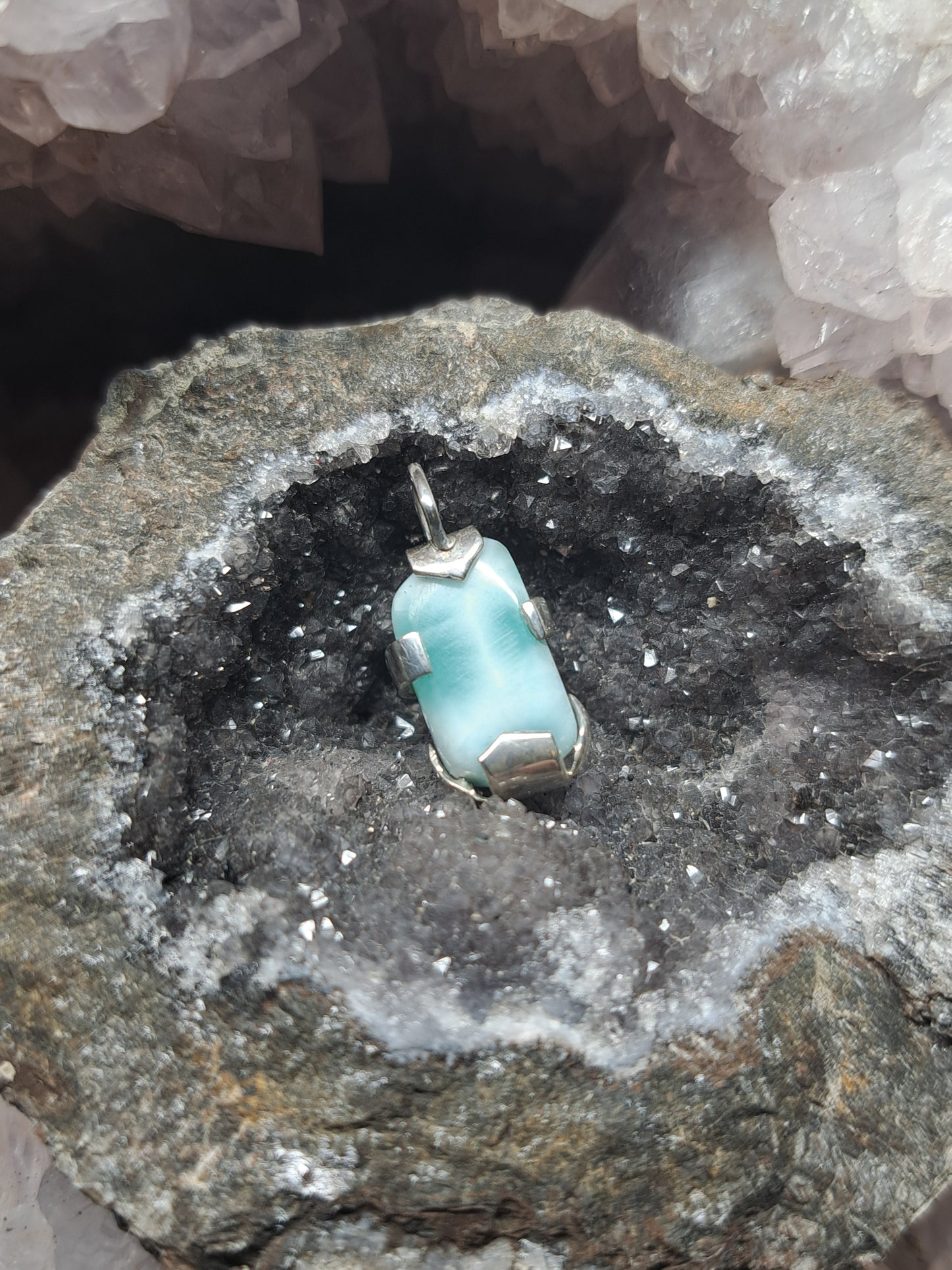 Larimar in Silber "Atem des Ozeans"